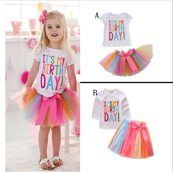 Babies Clothes Princess Girls Flower Dress Rainbow Mesh Baby Girl tutu Dress With Colorful Petal Lace Dress Bubble Skirt Baby Clothes XYL845