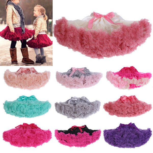 New Baby Girls Tutu Skirt Ballerina Pettiskirt Fluffy Children Ballet Skirts For Party Dance Princess Girl Tulle Miniskirt Underskirts