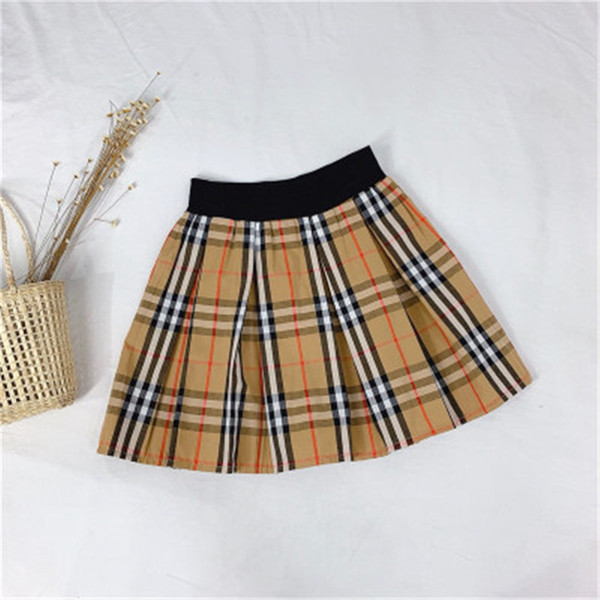 Spring Summer Autumn Tide Brand Classic Plaid Girl Short Skirt Scottish Style casual Skirt Fashion Baby Boutique Children's Wear