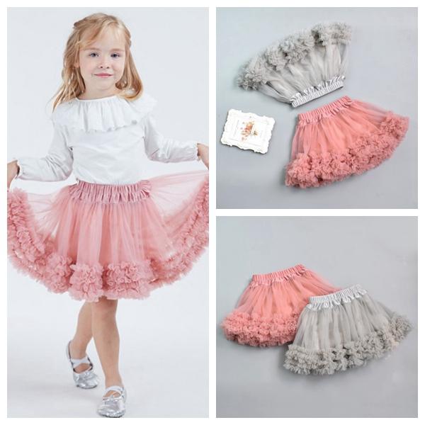 3-8T Baby Girls Tutu Skirts Bow Gauze Fluffy Petti skirts Tutu Princess Party Skirts Ballet Dance Wear 6 Colors