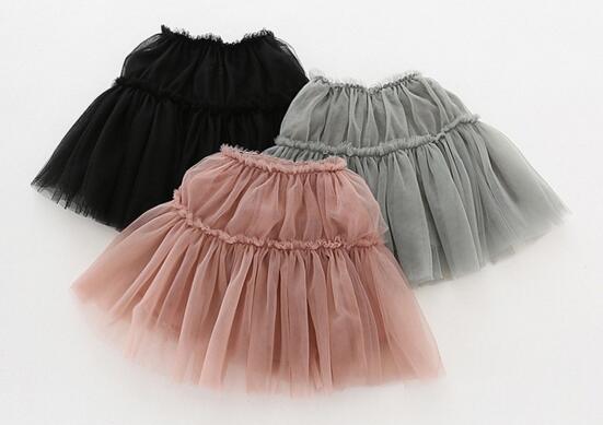 New kids skirts Girls tutu skirt kids mesh patchwork solid color Skirt princess ballet skirts 3 colors