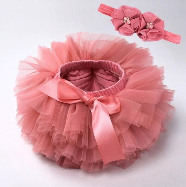 Tutu Skirt Headband Set Newborn Baby Girl Photo Prop Clothes Ruffled Tulle Flower Hairband Party Costume Outfits 0-3T Free Shipping