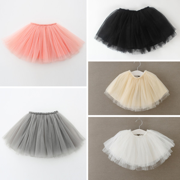 Toddler Tutu Skirt Solid Color Dance Dresses 5 Color Ball Gown Knee Length Skirts 17081903