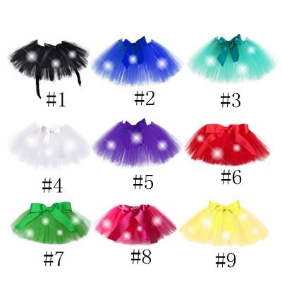 Gauze Skirt LED Illuminated Light Pettiskirt Halloween Costume Led Short Skirt Mesh Tutu Skirt Shiny Skirts EEA678