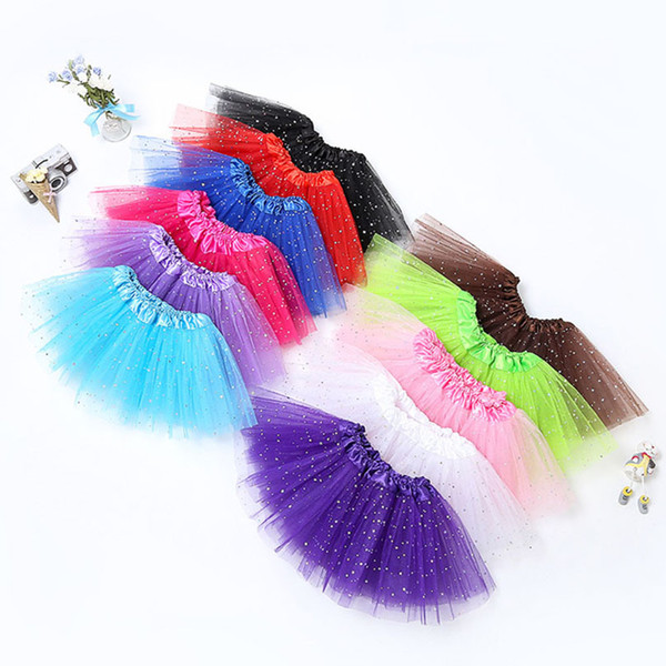 2020 Newborn infant TUTU Skirts Fashion Net yarn Sequin stars baby Girls Princess skirt Halloween costume 11 colors kids lace skirt C3787