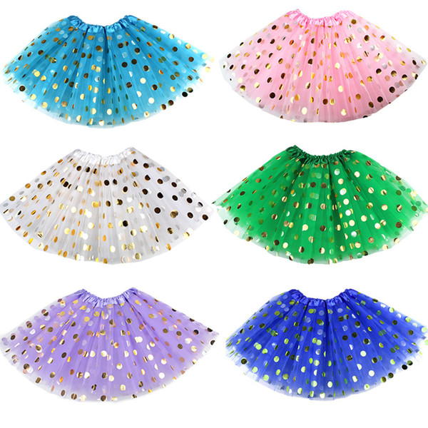 Girls Dance Skirt Children's Large Round Lit Piece of Gold Mesh Yarn Tutu Skirt