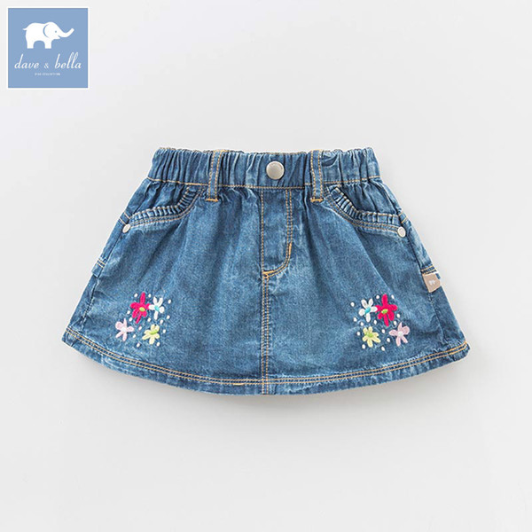 DBA6629 spring baby girls skirts denim sweety children mini dance skirt kid's clothes