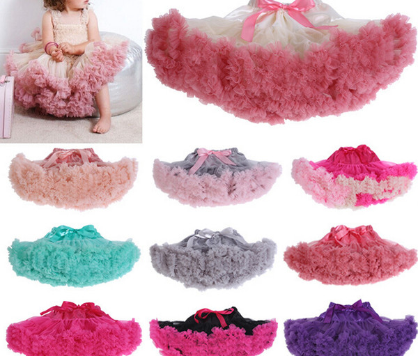 Christmas children's skirts Girls tutu skirt kids Butterfly Ruffle Pettiskirt Child Mini Skirt princess skirts 20 colors Free Shipping