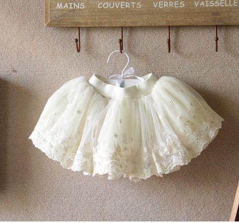 Girls Veil Lace Skirts Beige Skirts Princess Skirt Puff TUTU Children's Clothing