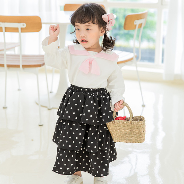 Baby Girl Polka Dot Print Skirts 2019 Autumn Children's Clothing Kids Girls Ruffle Cake Skirt Fashion Baby Clothes Long Slirts