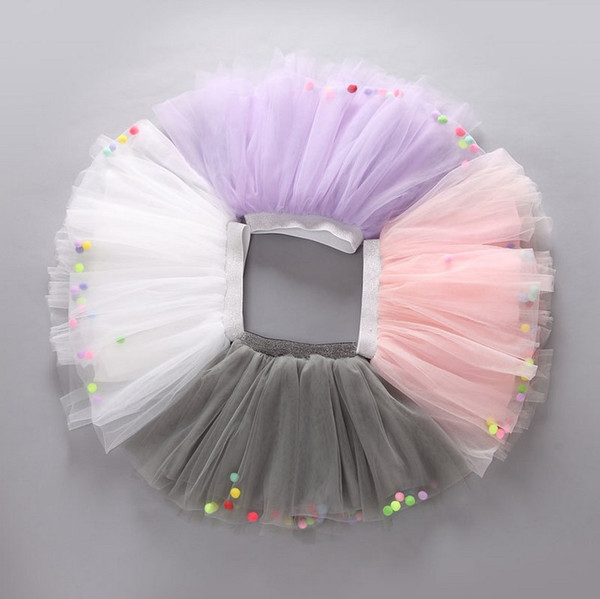 Wholesale New Summer Colored balls Cute Star Summer Kids Girl Tutu Skirts Lace Children Baby Tutu Skirt Princess 5 color choose