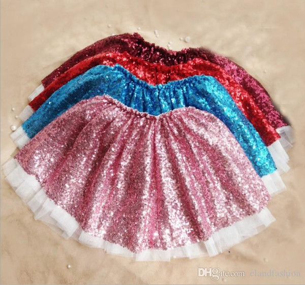 Girls Summer Fashion Elegant Mini Skirt 2020 New Childrens Korean Style Solid Sequin Tutu Skirt Good Quality Gauze Skirt Kids Clothes