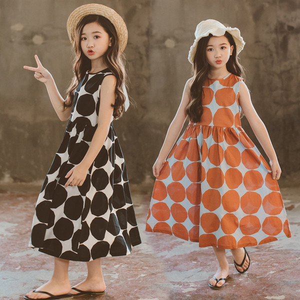 Summer Wear Dress Child New Beach Longuette Pure Cotton Children Dress Parenting Mother And Daughter Tide