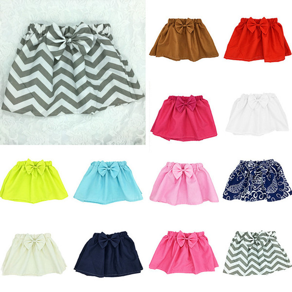 Baby girls cute cotton bow skirt solid colors cute printing pattern simple style casual skirts for 0-1T