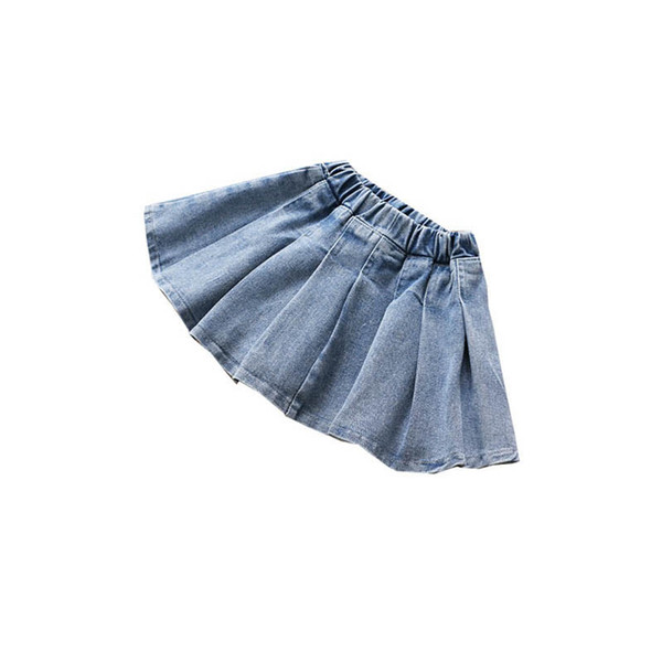 2020 new spring denim girls skirts fashion kids skirts Pleated shorts skirt kids designer clothes girls clothes B190