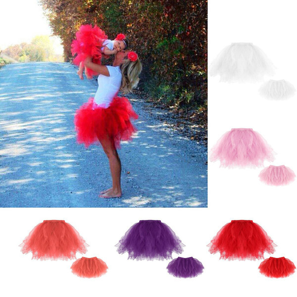 Baby Girls Tutu Dress Mom and Daughter skirt Dresses Family Matching Outfits Clothing Baby Girls and Mommy ballet dance tutu skirt Z11