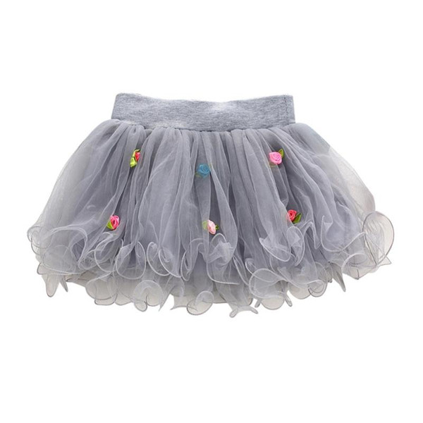 New Kids Girls Tutu Skirt Flower Party Ball Gown Princess Lace Children Mini Skirt 1-4Y X16