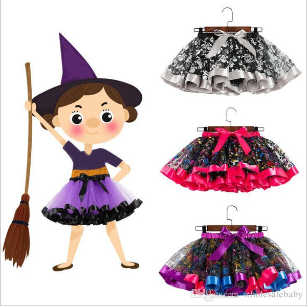 Tulle Dance Pettiskirt Ballet Kids Tutu Skirts Halloween Mini Dresses Bubble Skirts Bow Halloween Costume Ball Gown Princess Skirt AYP6543