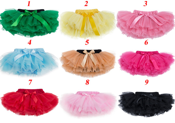 DHL FREE New Baby Girls Ruffle Bloomers TuTu Skirt Ball Gown Rose Red Fuffy Pettiskirt Baby 6 Tulle Layered Children Clothing Set Outfit