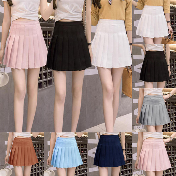 Women Fashion Summer high waist pleated skirt Wind Cosplay skirt kawaii Female Mini Skirts Designer Short Skirts