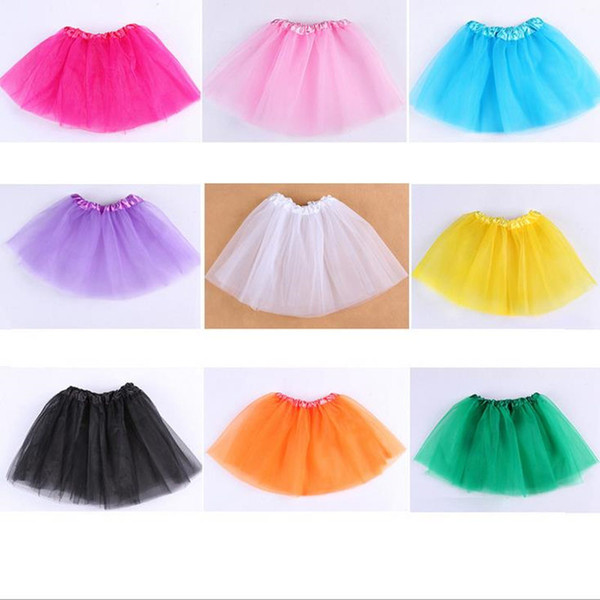 14 colors Top Quality candy color kids tutus skirt dance dresses soft tutu dress ballet skirt 3layers children pettiskirt clothes