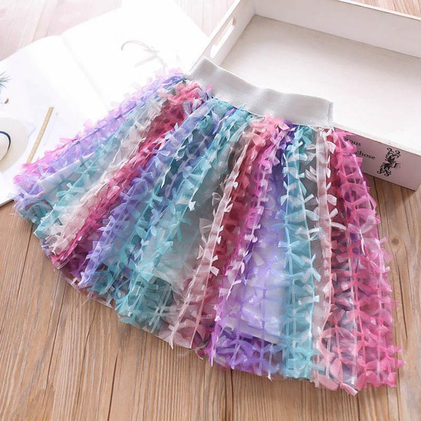 kids designer clothes Girls Skirts 2019 Summer Rainbow Kids Tutu Skirts Bowknot Kids Skirt Girls Dress Girls Clothes Kid Clothing