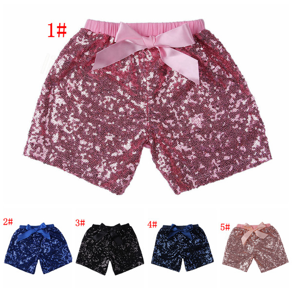 Baby Sequins Shorts Pants Casual Pants Fashion Infant Glitter Bling Dance hot pants Boutique Bow Princess Shorts Kids Clothes FFA3691-1