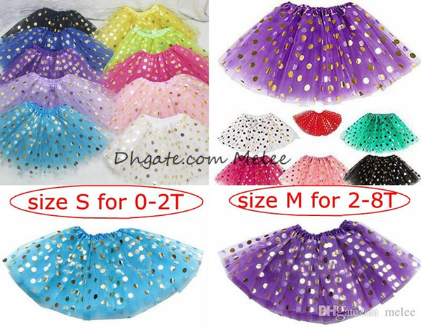 ins kids gold dot tutu dress skrit girls polka 3layers tutus skrits infant pettiskirt newborn photography props 0-8years,10colors choose