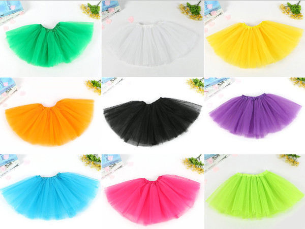 11 colors Top Quality candy color kids tutus skirt dance dresses soft tutu dress ballet skirt 3layers children pettiskirt clothes