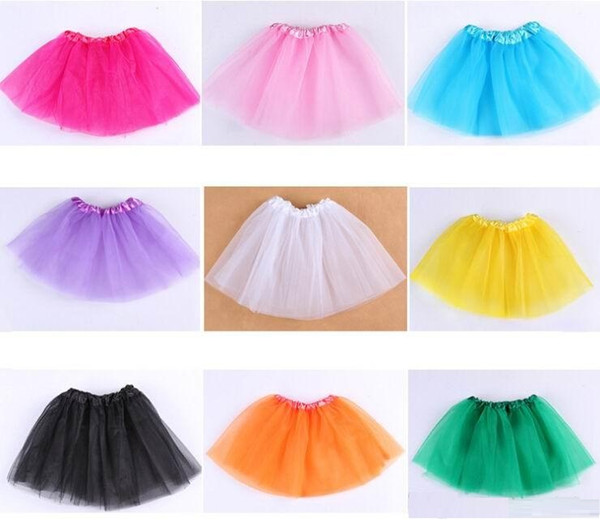 Factory price! 1000pcs Candy color kids ballet skirt 3 layers ball gown Cake skirts tutu pettiskirt Net yarn sequins dancing tutu skirts