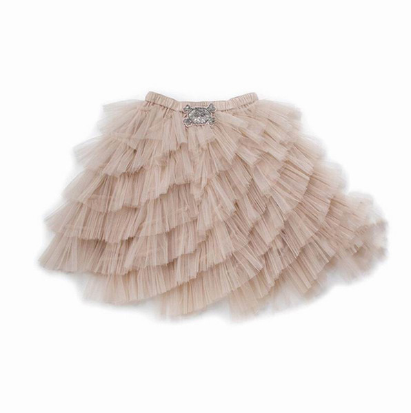 2019 New Style Tutu Skirts for Girl Meat Pink Long Length Gauze Princess Cake Skirt Children Clothes 0-9T FT001