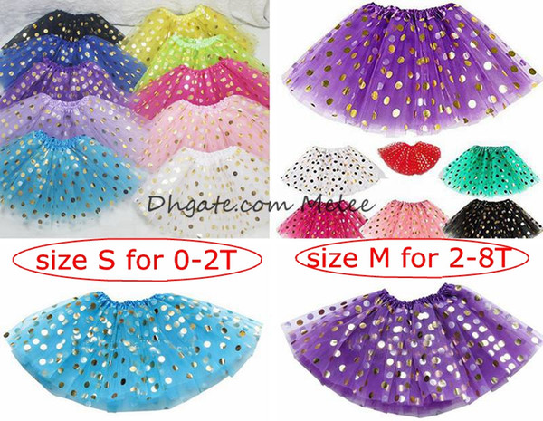 ins kids gold dot tutu dress skrit girls polka 3layers tutus skrits infant pettiskirt newborn photography props 0-8years,10colors choose