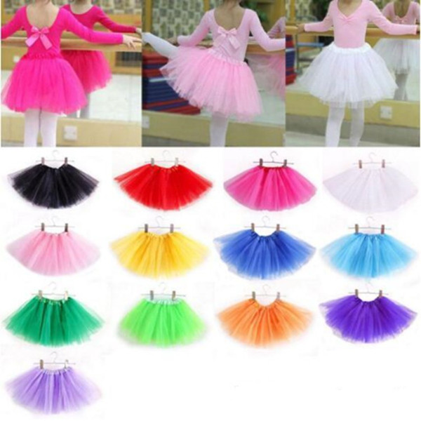 Baby Girls Skirts 13 Colors Candy Color Tutus Skirt Dance Dresses Soft Tutu Dress 3layers Children Clothes Princess Kids Clothing