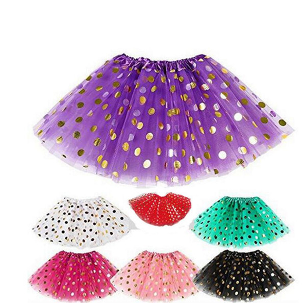 11styles girl Sequins Skirt Gold Polka Dot Dancewear Ballet Skirts party skirt Girl Shine Christmas Princess Mini short dress FFA859 20PCS