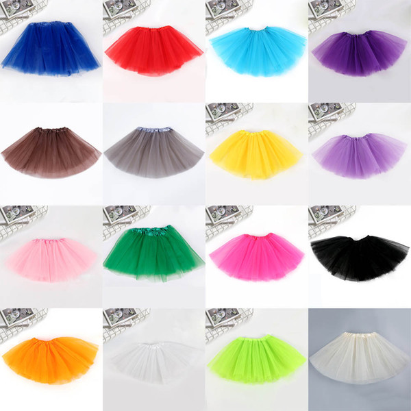 16 colors Top Quality candy color christmas kids tutus skirt dance dresses soft tutu dress ballet skirt 3layers children pettiskirt clothes