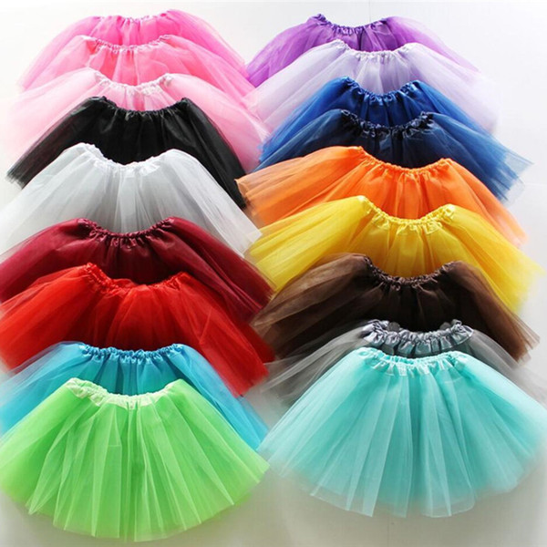 Summer Girls TUTU Skirt Summer Ballet Dress 2-8T Kids Pleated Mini Mesh Skirts Party Costume A-Line Dresses Kids Clothes 19 Color A42504