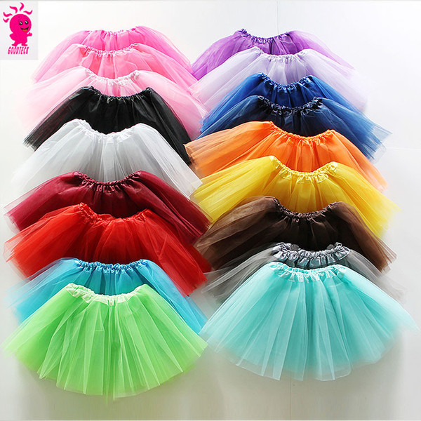 17 colors Top Quality candy color kids tutus skirt dance dresses soft tutu dress ballet skirt 3layers children clothes Free shipping E1237