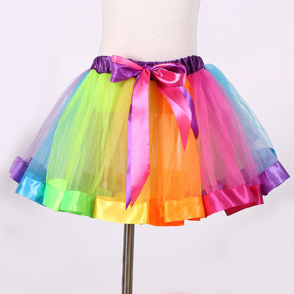 Baby Girl Clothes Toddler Rainbow Tutu Skirt Kids Tulle Skirt Children Girls Dancing Pettiskirt Cute Dancewear Princess Ballet Skirt 1-9Y