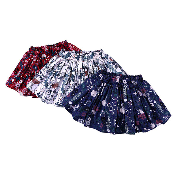 Floral print baby girls skirts ruffle high waist summer kids skirt vintage style western girls outfit