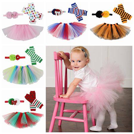 girls tulle skirt christmas tutu skirts set infant flower headbands pettiskirt tutus leggings baby boutique clothing newborn photo props