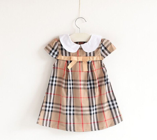 Summer Girl Dress Princess Dress Girl Clothes plaid Party Girl Dress For 3-7T Children Clothes