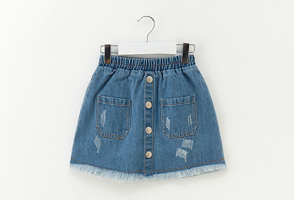 6 to 14 years summer Girls skirts, children denim fashion clothing, kids & teenager boutique Tassels clothing, R1AAB512ST-90