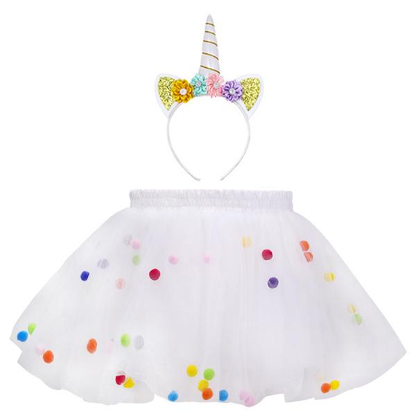 Tutu Skirtwith unicorn hair band for Baby Girls tulle children Tutu Dress Up 0-6Y