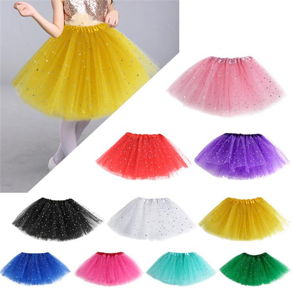 Cute Baby Girl Children's Princess Ballet Tutu Skirt Dress Pettiskirt Net Yarn Glitter Dots Dancing Skirts