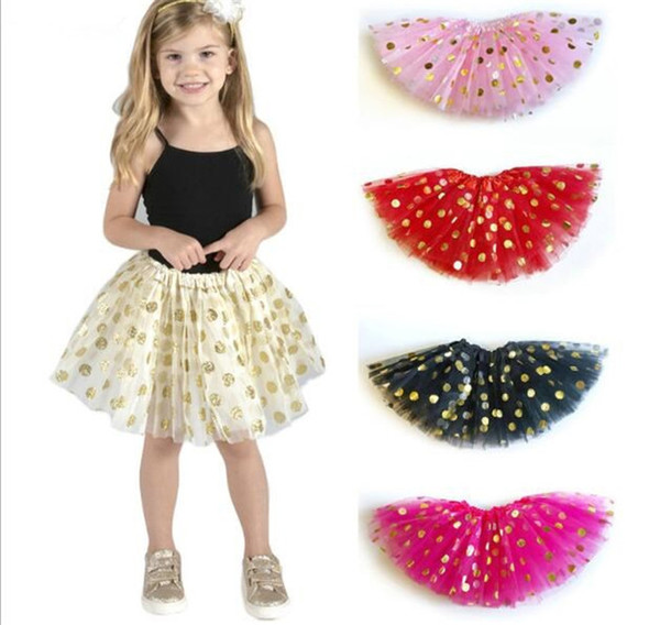 girls gold polka dot tutu skirt baby christmas tutus kids toddler sequin skirts infant pettiskirt newborn photography props Y265