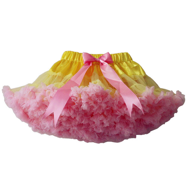 Yellow/Pink Baby Girls Tutu Skirt Fluffy Children Ballet Kids Pettiskirt Baby Girl Skirts Princess Tulle Party Dance Skirts For Girls