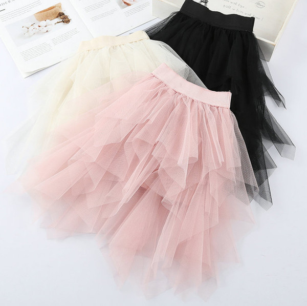 Summer kids lace tulle tutu skirt tiered irregular lace falbala cake skirt fashion children dance party skirt girl princess skirts