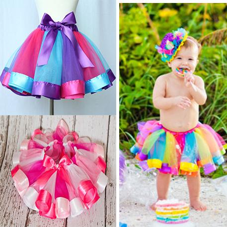 Children Rainbow Tutu Dresses New Kids Newborn Lace Princess Skirt Pettiskirt Ruffle Ballet Dancewear Skirt Holloween Clothing HH-S29