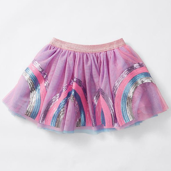 Infant Rainbow Tutu Baby Girls Skirt Mini Sequins Rainbow Purple Balls Girls Skirts Princess Party Ballet Dance Skirt Baby Skirt