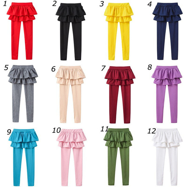 Girls Pantskirt Tutu Skirts Pants Kids Falbala Skorts Children Princess Leggings Tights Safe Under Wear Fake Two Piece Dress Trousers Hot